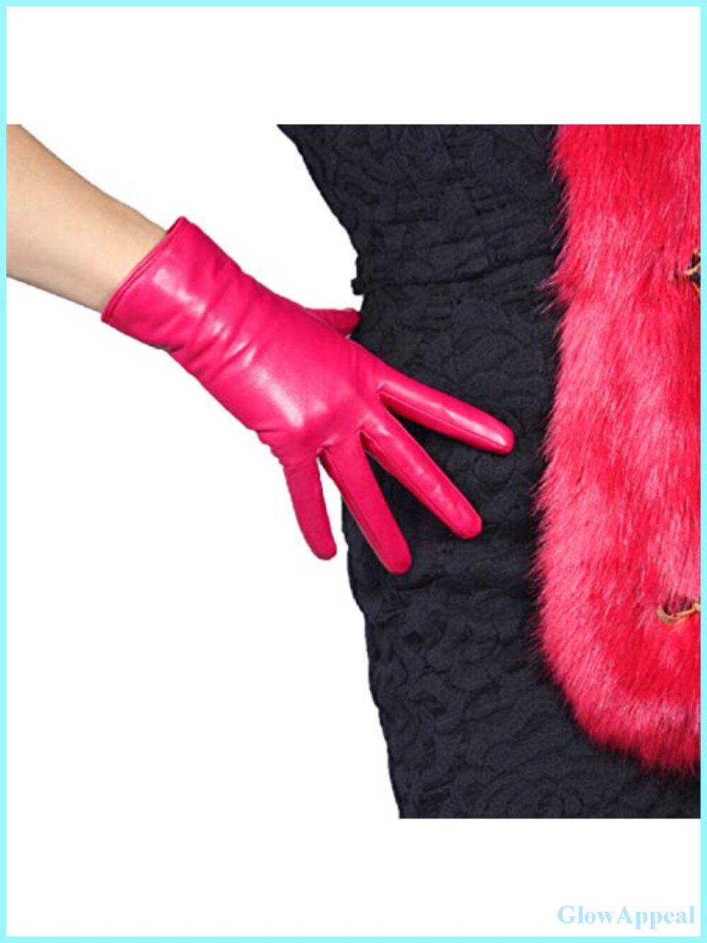 Women's Real Leather Gloves Imported Goatskin Wrist Short Winter Warm Driving